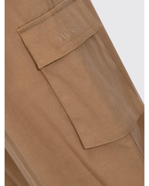 Twinset Natural Cotton Cargo Pants