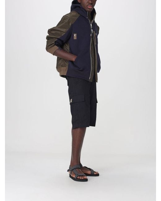 Sacai Blue Cotton Blend Hoodie for men