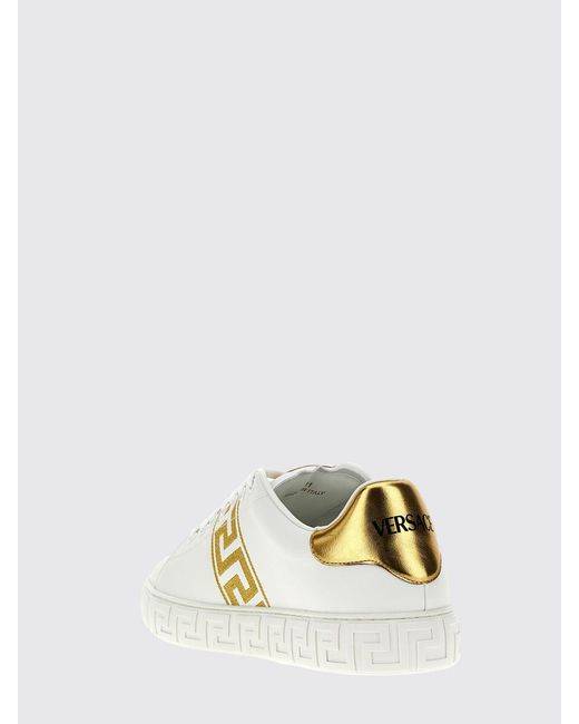 Versace Metallic Greca Leather Sneakers for men