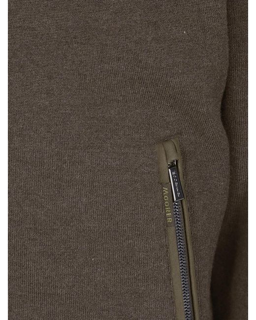 Moorer Gray Bellati Wool And Cashmere Bomber Jacket With Fur Collar for men