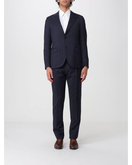 Lardini Blue Virgin Wool Single-Breasted Suit for men