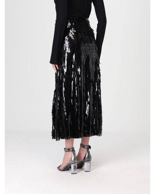 Self-Portrait Black Midi Skirt With Sequins