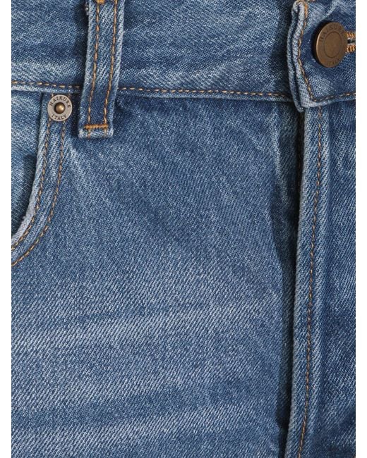 Haikure Blue Cotton Denim Shorts