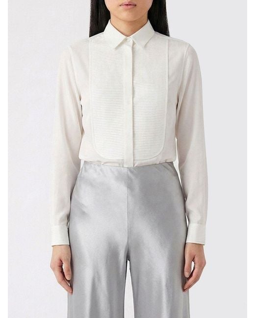 Tom Ford Gray Silk Dress Shirt With Pleated Bib
