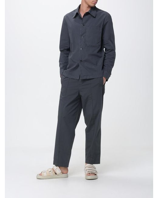 Barena Blue Wide Leg Stretch Cotton Trousers for men