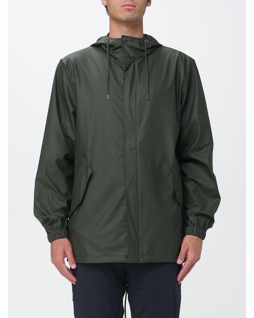 Rains Green Hooded Raincoat for men