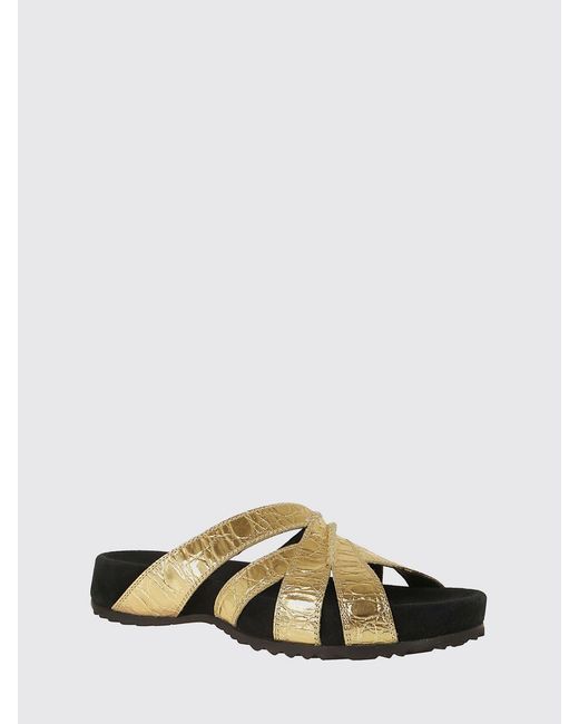 Dries Van Noten Metallic Laminated Leather Sandals