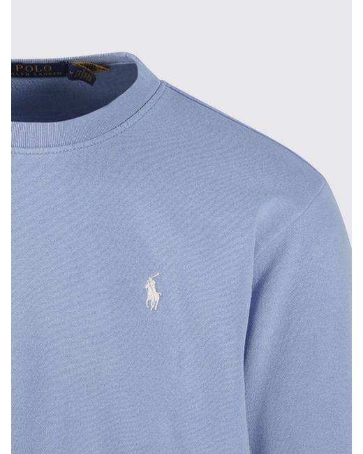 Polo Ralph Lauren Blue Cotton Crewneck Sweatshirt With Pony Logo for men