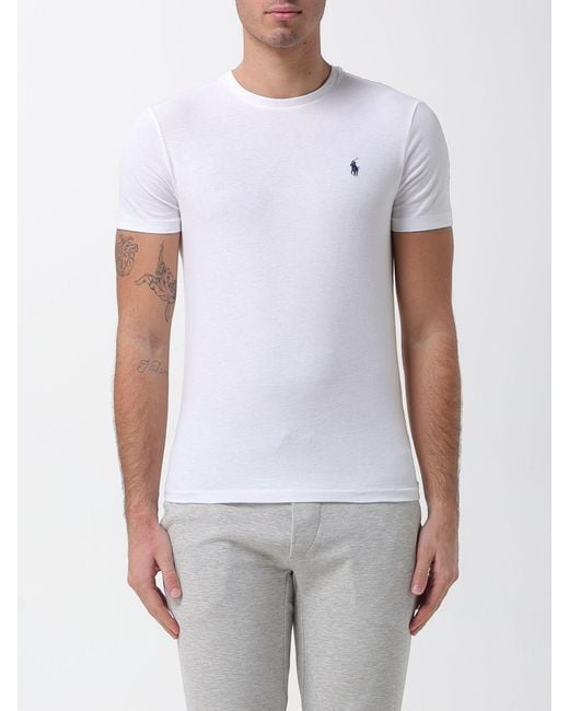 Polo Ralph Lauren White Cotton T-Shirt With Pony Logo for men