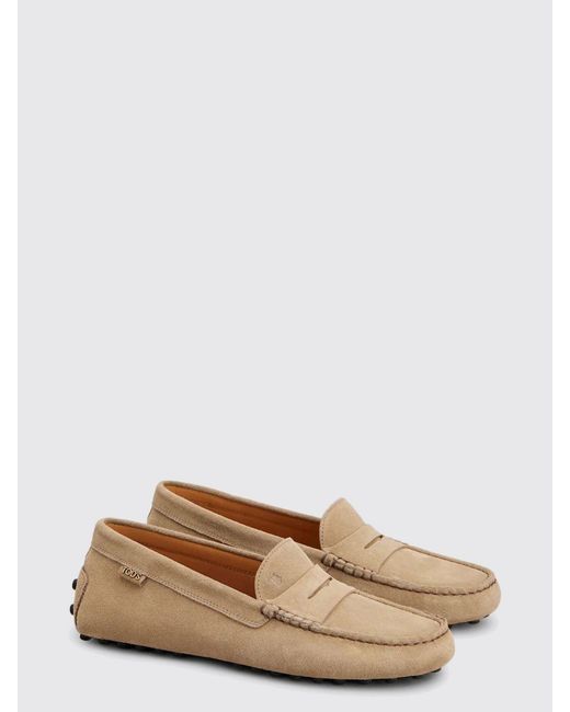 Tod's Natural Gommino Driver Suede Loafers