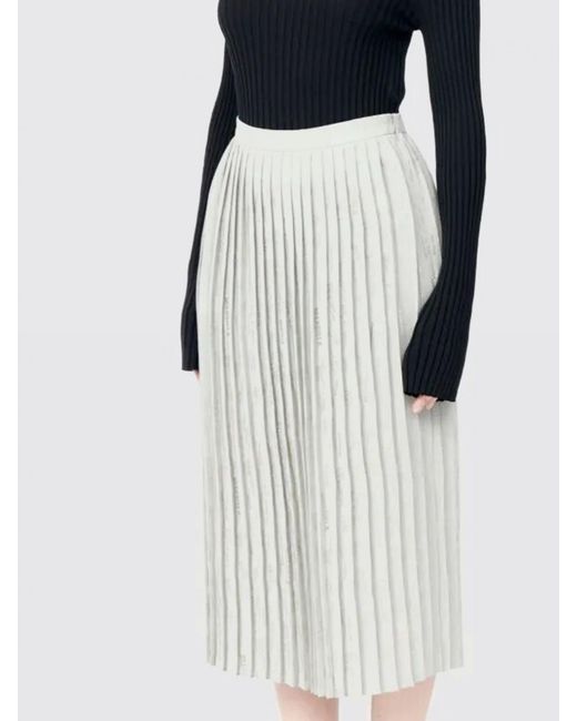 MM6 by Maison Margiela Gray Pleated Viscose Skirt