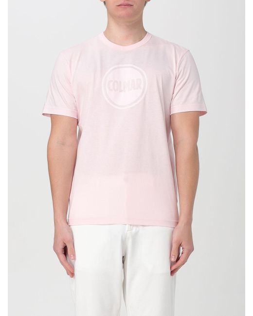 T-shirt di cotone con logo di Colmar in Pink da Uomo