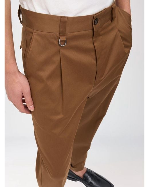 Paolo Pecora Brown Cotton Blend Trousers for men