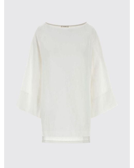 The Row White Linen Blouse