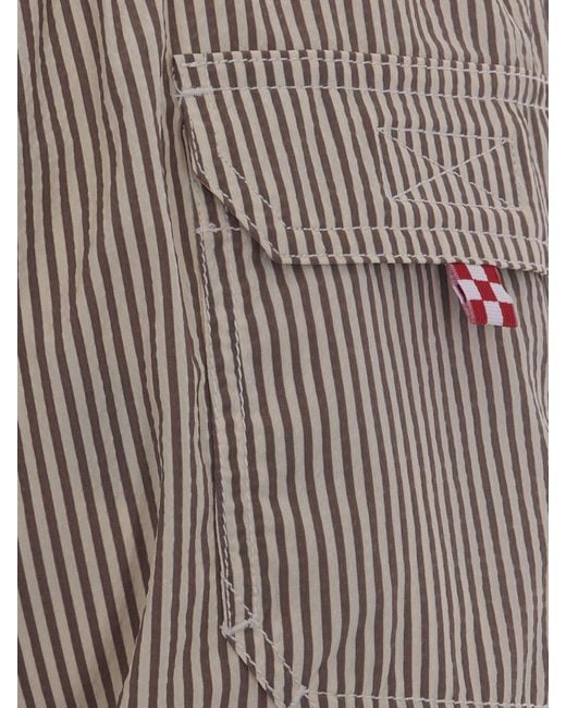 Mc2 Saint Barth Natural Checked Swimsuit for men