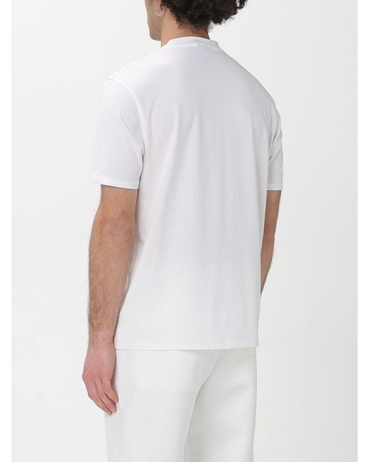 Emporio Armani White Basic Cotton T-Shirt With Eagle for men