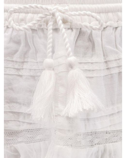 Isabel Marant White Puria Cotton Shorts