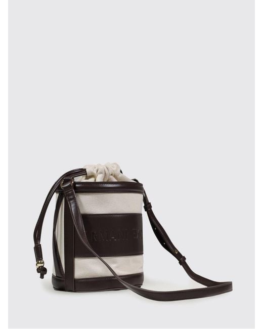 ARMANI EXCHANGE Black Canvas And Faux Leather Bucket Bag