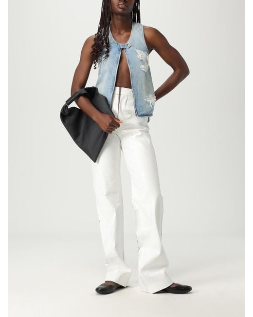 MM6 by Maison Margiela White Trousers