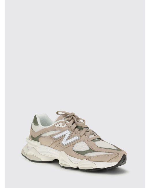 New Balance White 9060 Nubuck And Mesh Sneakers for men