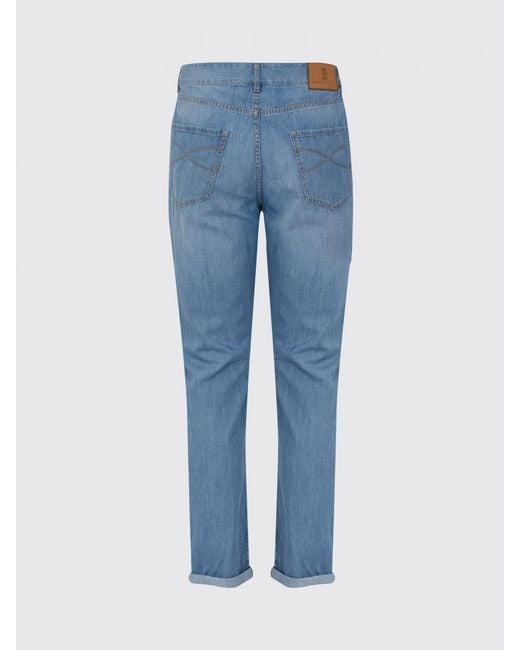 Brunello Cucinelli Blue Cotton Straight Jeans for men
