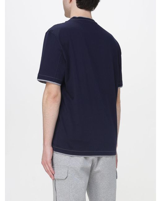 Brunello Cucinelli Blue T-shirts And Polos for men