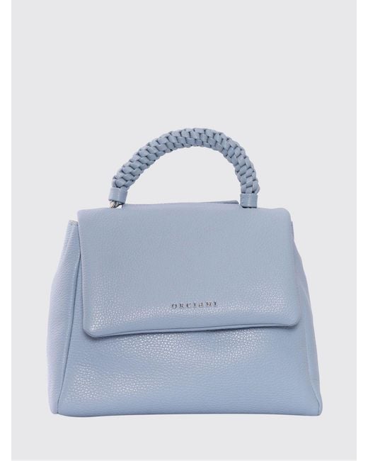 Orciani Blue Sveva Sense Scooby Grained Calf Leather Handbag