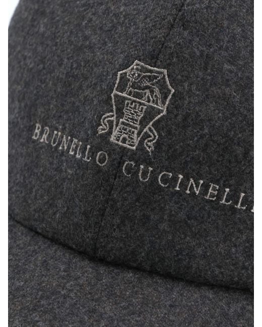 Brunello Cucinelli Gray Hat for men