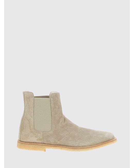 Common Projects Natural Bottines En Cuir À Empiècements Élastiqués for men