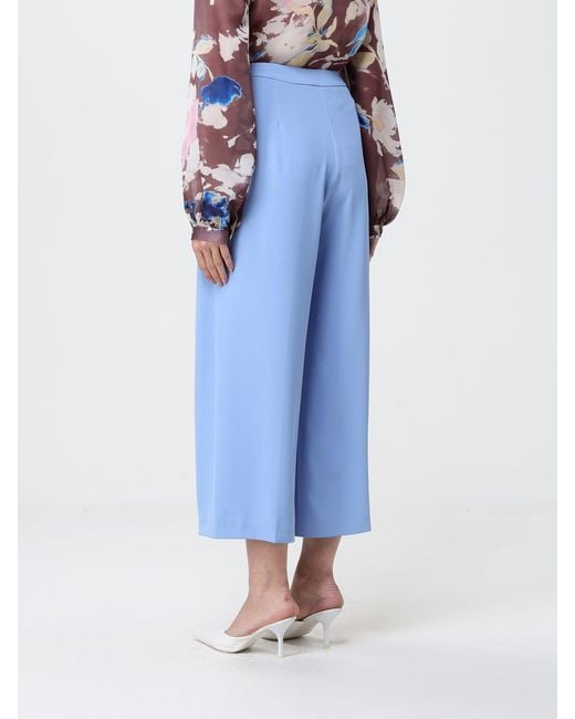 Hanita Blue Crepe Cropped Trousers