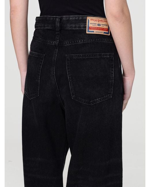 DIESEL Black D-Sire Wide-Leg Denim Jeans