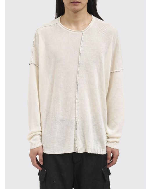 Isabel Benenato White Linen Pullover for men