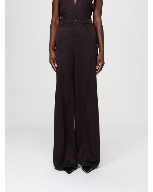 Gucci Black Silk Wide-Leg Trousers With Horsebit Motif