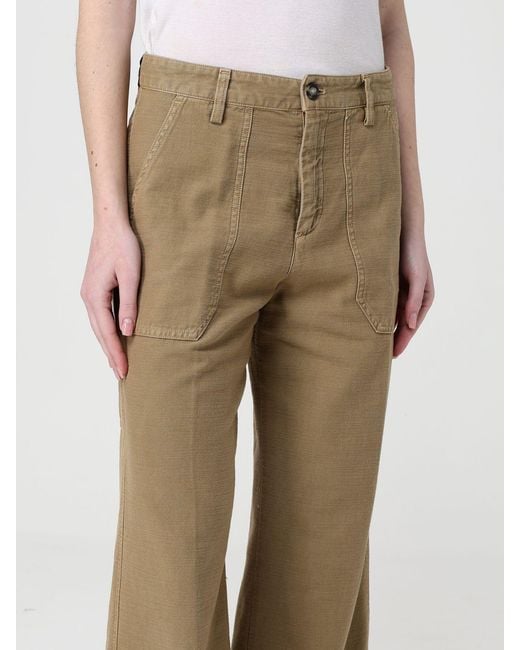 Mason's Natural Cotton Wide Leg Trousers
