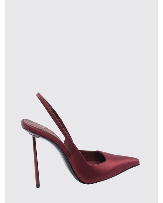 Le Silla Pink Amelia Satin Slingbacks With A High Stiletto Heel And Almond Toe