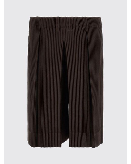 Homme Plissé Issey Miyake Black Homme Plissé Issey Miyake Knee-Length Pleated Crêpe Chino Shorts for men