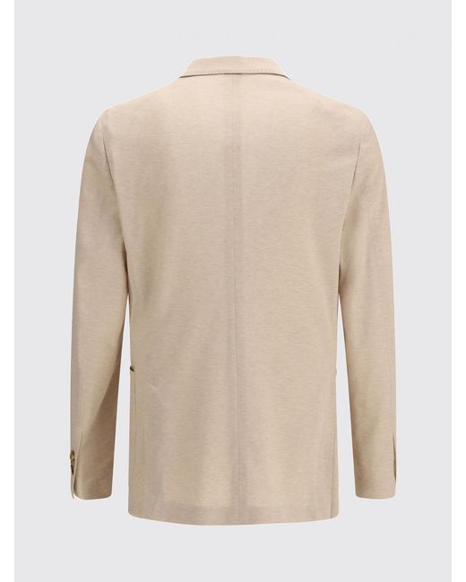 Lardini Natural Double-Breasted Cotton Jacket for men