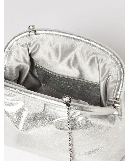 Stella McCartney White Laminated Faux Leather Clutch