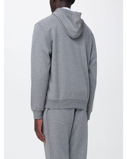Brunello Cucinelli Gray Full-Zip Cotton Hoodie With Drawstring for men