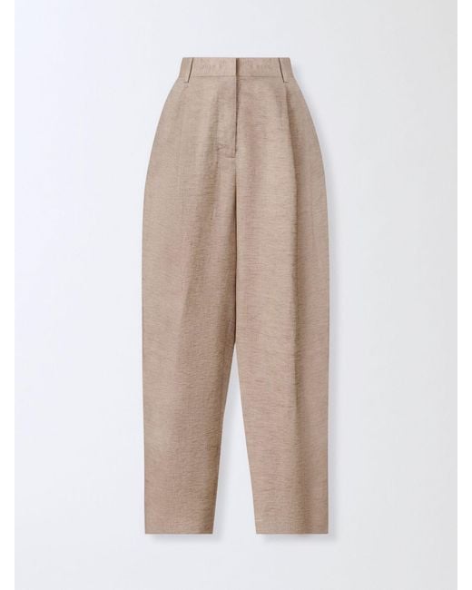 Fabiana Filippi Natural Wide Leg Linen Trousers