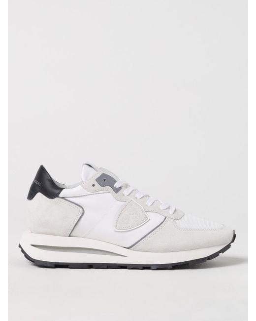 Philippe Model White Tropez Haute Suede And Mesh Sneakers for men