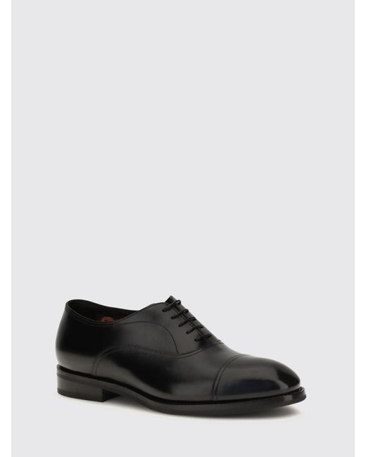 Santoni White Oxford Lace-Up Shoes for men