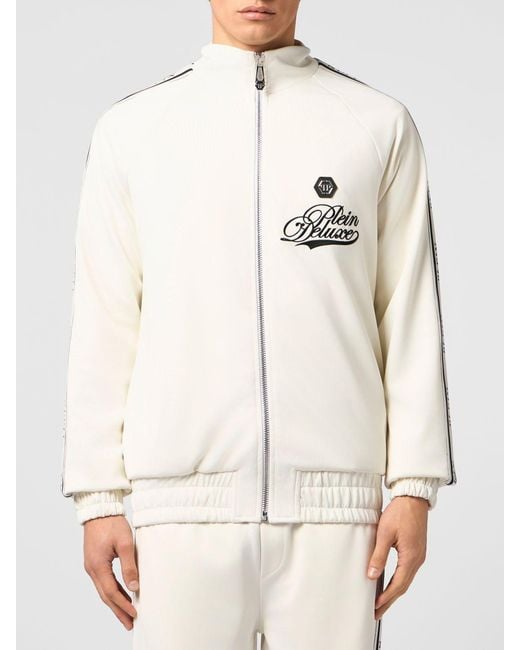 Philipp Plein Natural Polyester Bomber Jacket With Logo for men