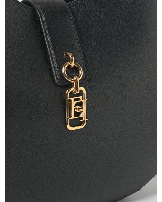 Elisabetta Franchi Black Grained Faux Leather Bag
