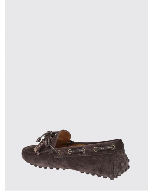 Tod's White Suede Loafers With Tassels