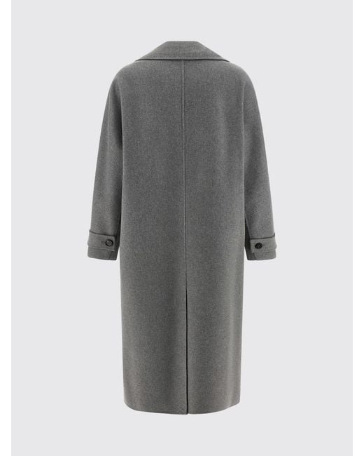 Max Mara Gray Single-Breasted Coat
