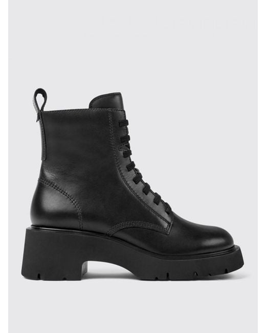 Camper Black Flat Ankle Boots