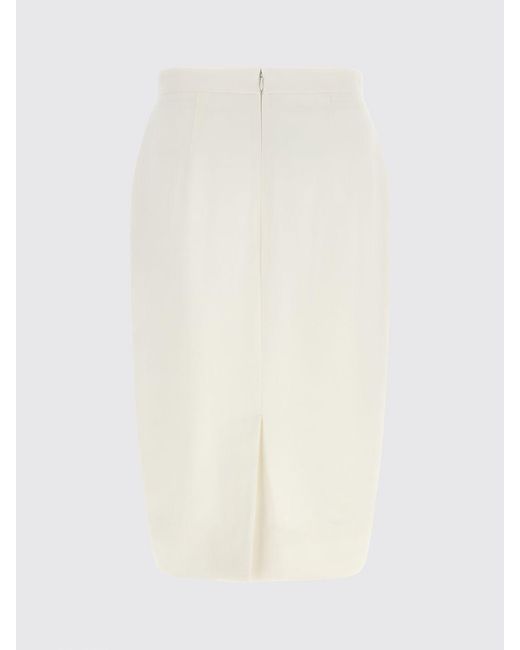 Stella McCartney White High-Waisted Crêpe Midi Pencil Skirt With Darts