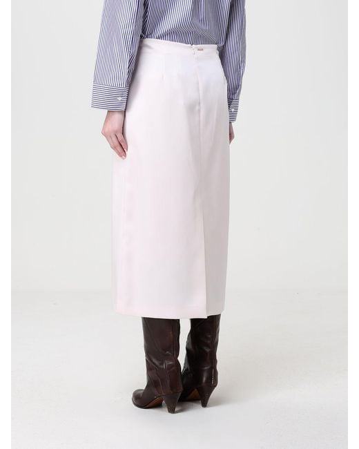 Twinset White Viscose Skirt