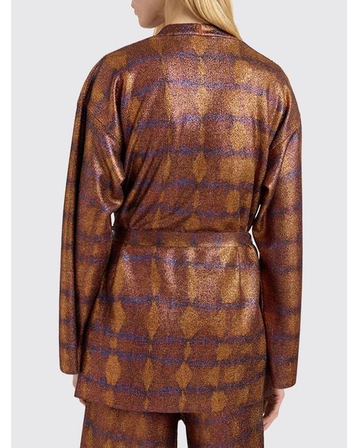 Momoní Brown Momon&Igrave Abstract Print Robe-Style Cardigan